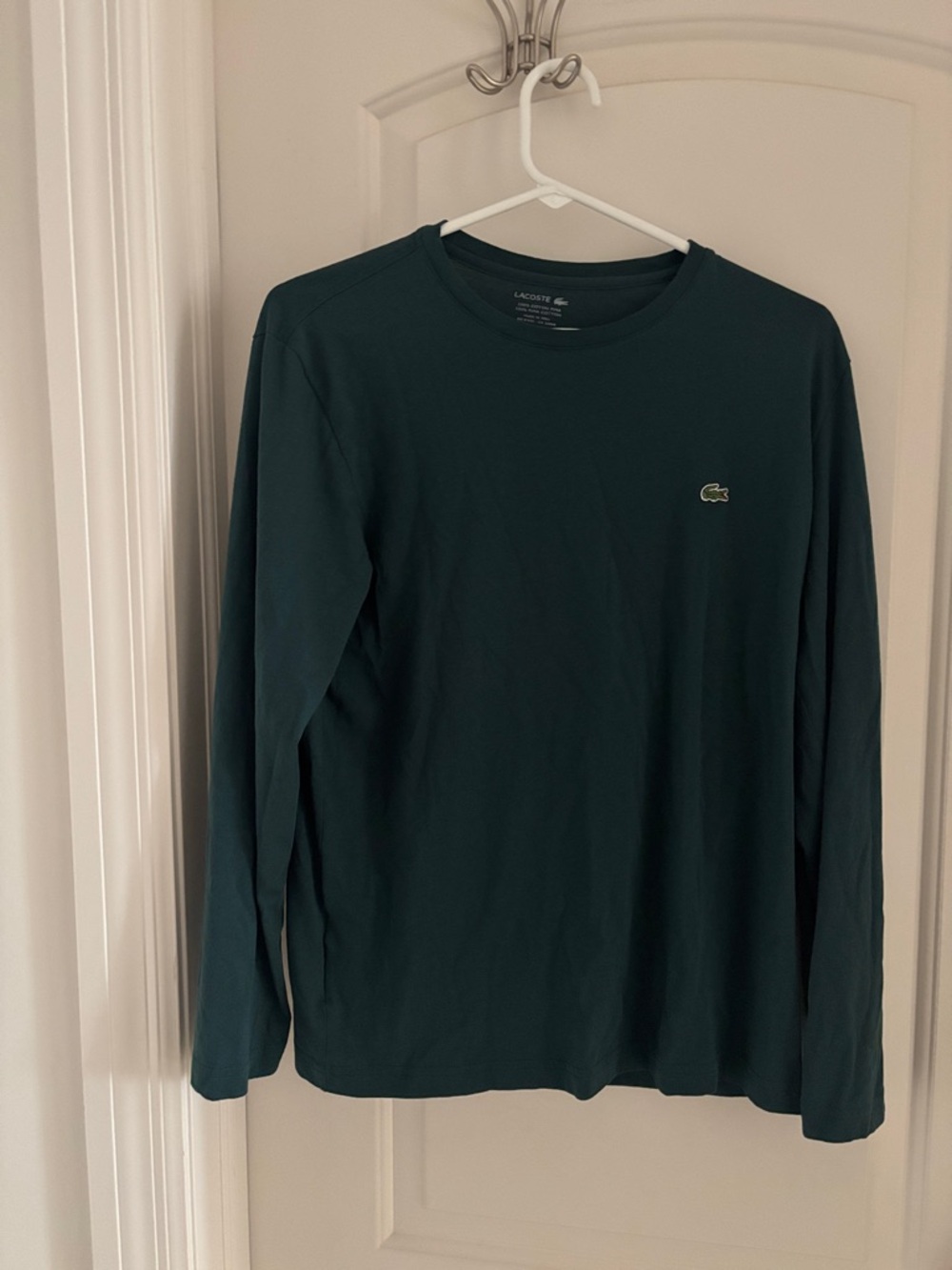 Lacoste Men’s Long Sleeve Crewneck Shirt - Forest Green